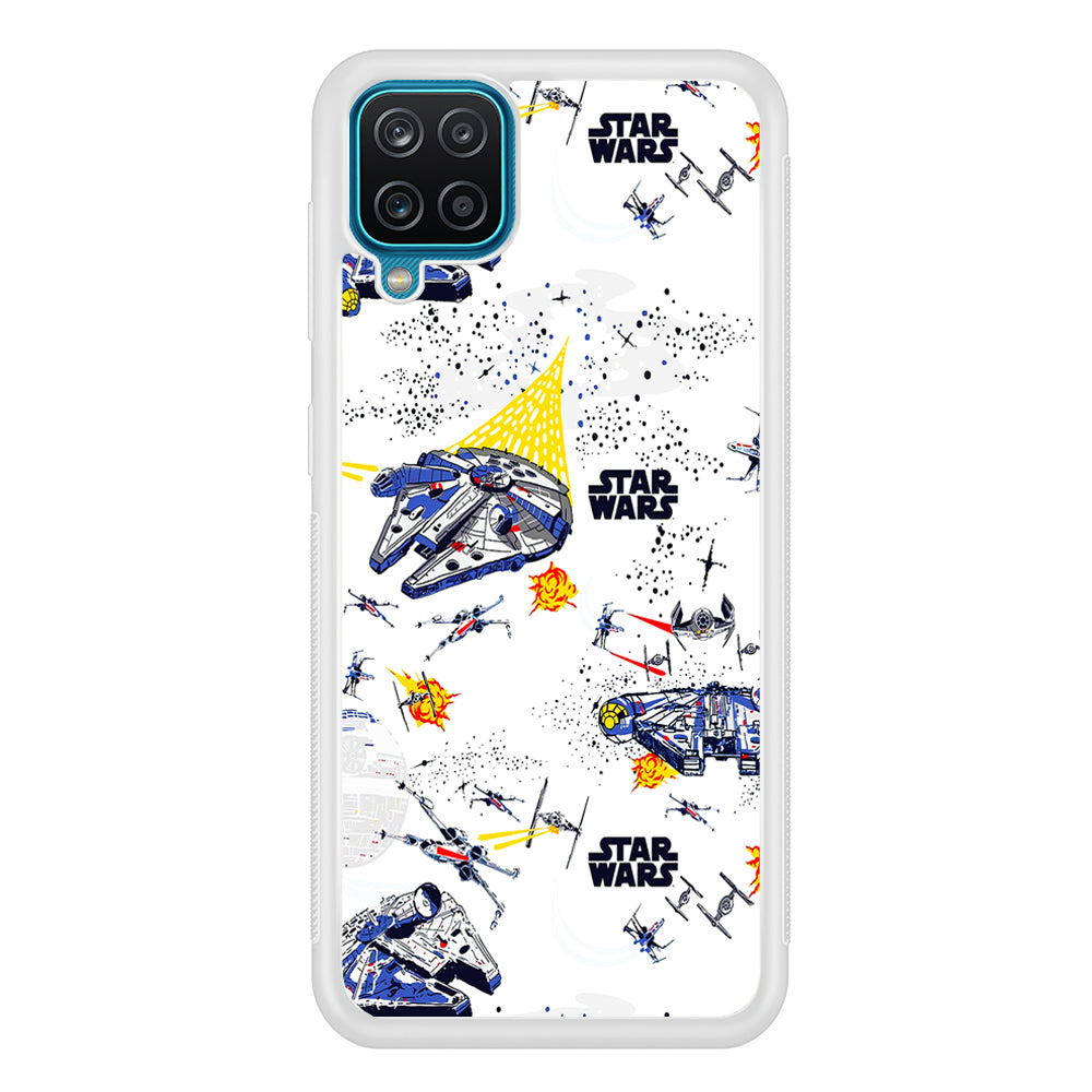 Star Wars Fighter Plane Samsung Galaxy A12 Case-Phone Case-Rubber White (2D Case)-Altracase