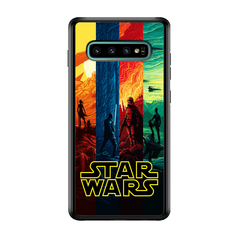 Star Wars Poster Colorful Samsung Galaxy S10 Case-Phone Case-Rubber Black (2D Case)-Altracase