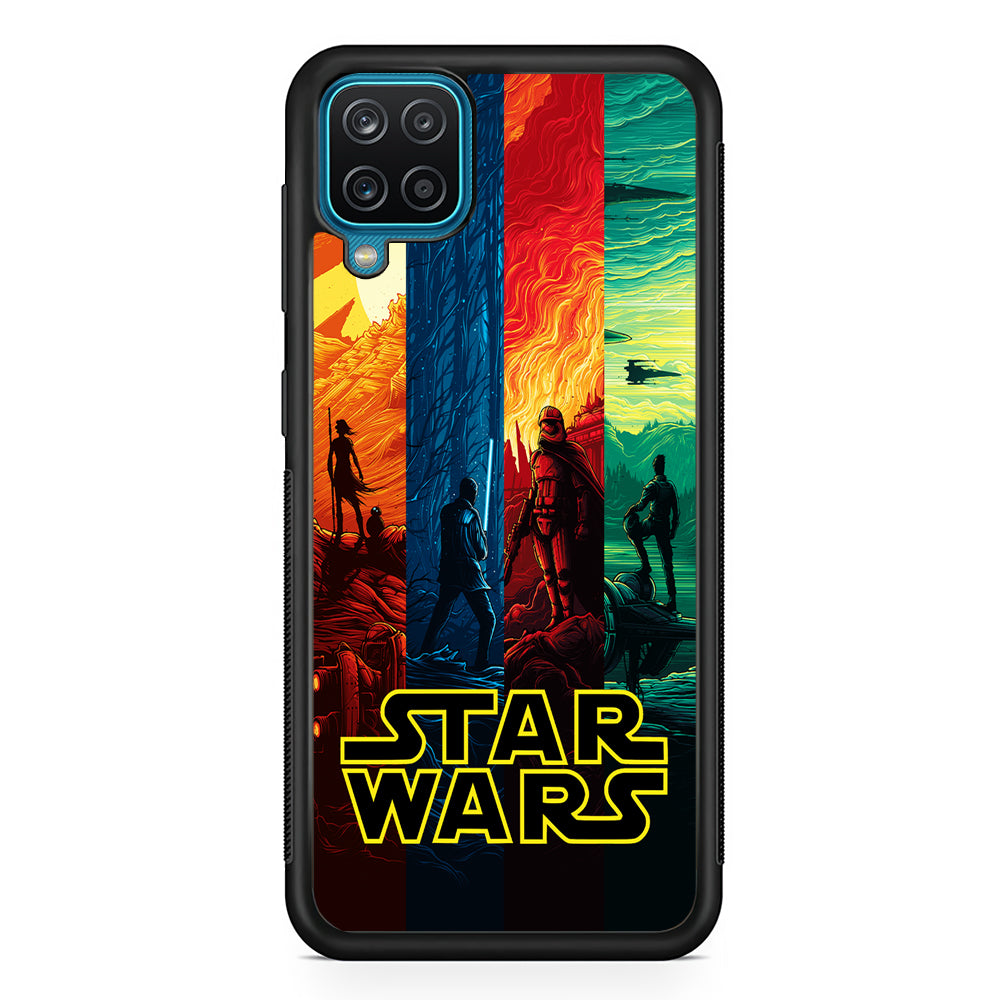 Star Wars Poster Colorful Samsung Galaxy A12 Case-Phone Case-Rubber Black (2D Case)-Altracase