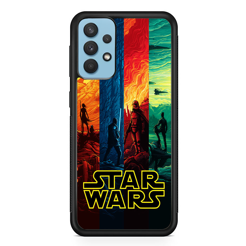 Star Wars Poster Colorful Samsung Galaxy A32 Case-Phone Case-Rubber Black (2D Case)-Altracase