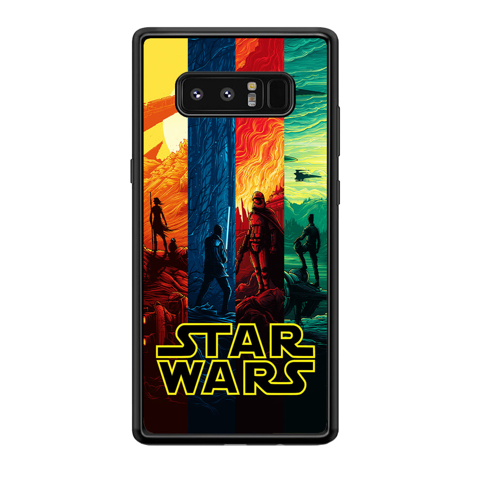 Star Wars Poster Colorful Samsung Galaxy Note 8 Case-Phone Case-Rubber Black (2D Case)-Altracase