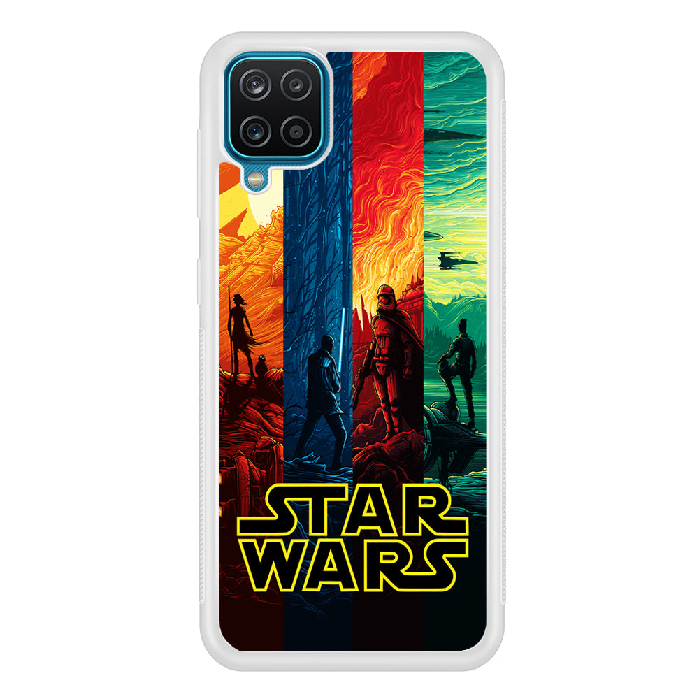 Star Wars Poster Colorful Samsung Galaxy A12 Case-Phone Case-Rubber White (2D Case)-Altracase
