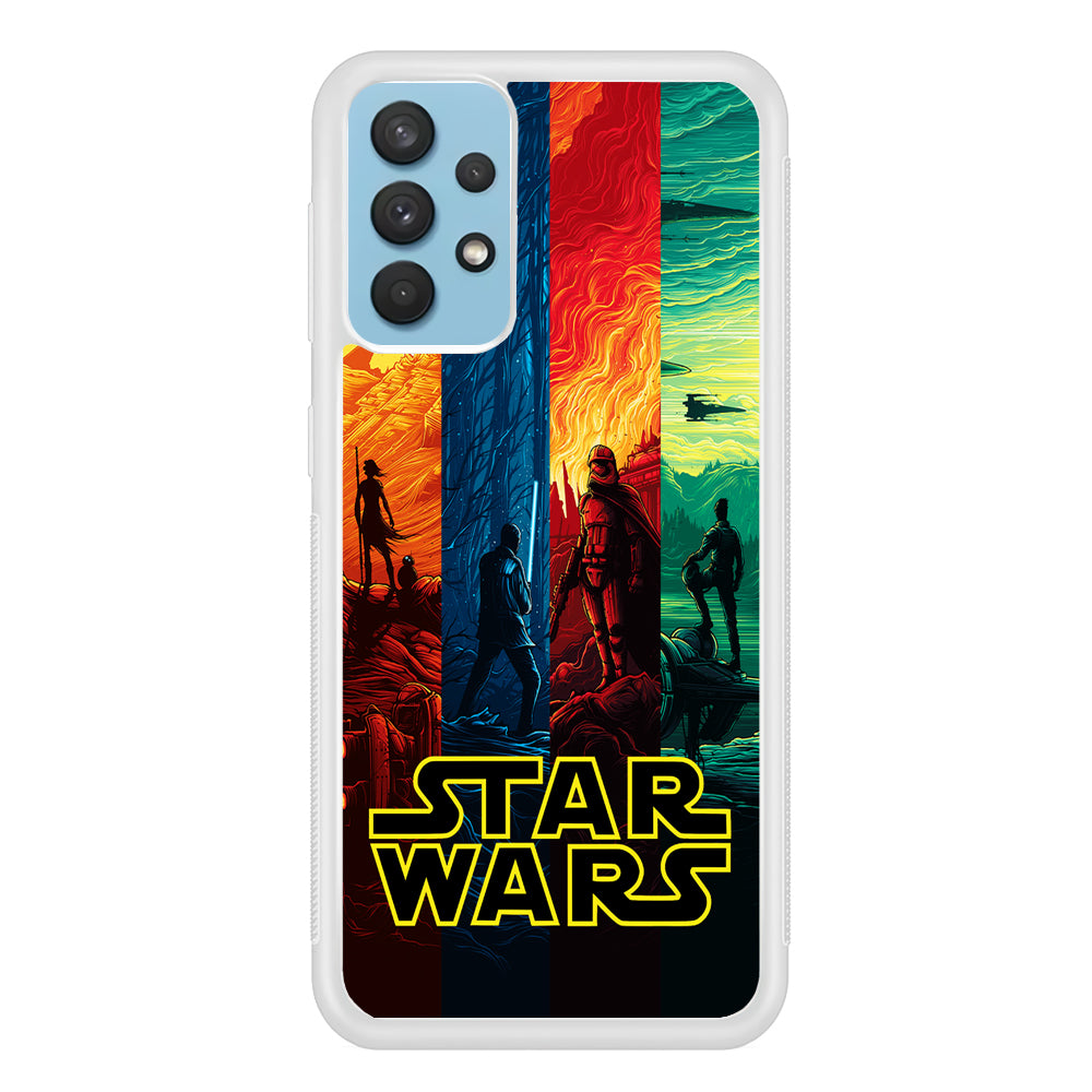 Star Wars Poster Colorful Samsung Galaxy A32 Case-Phone Case-Rubber White (2D Case)-Altracase