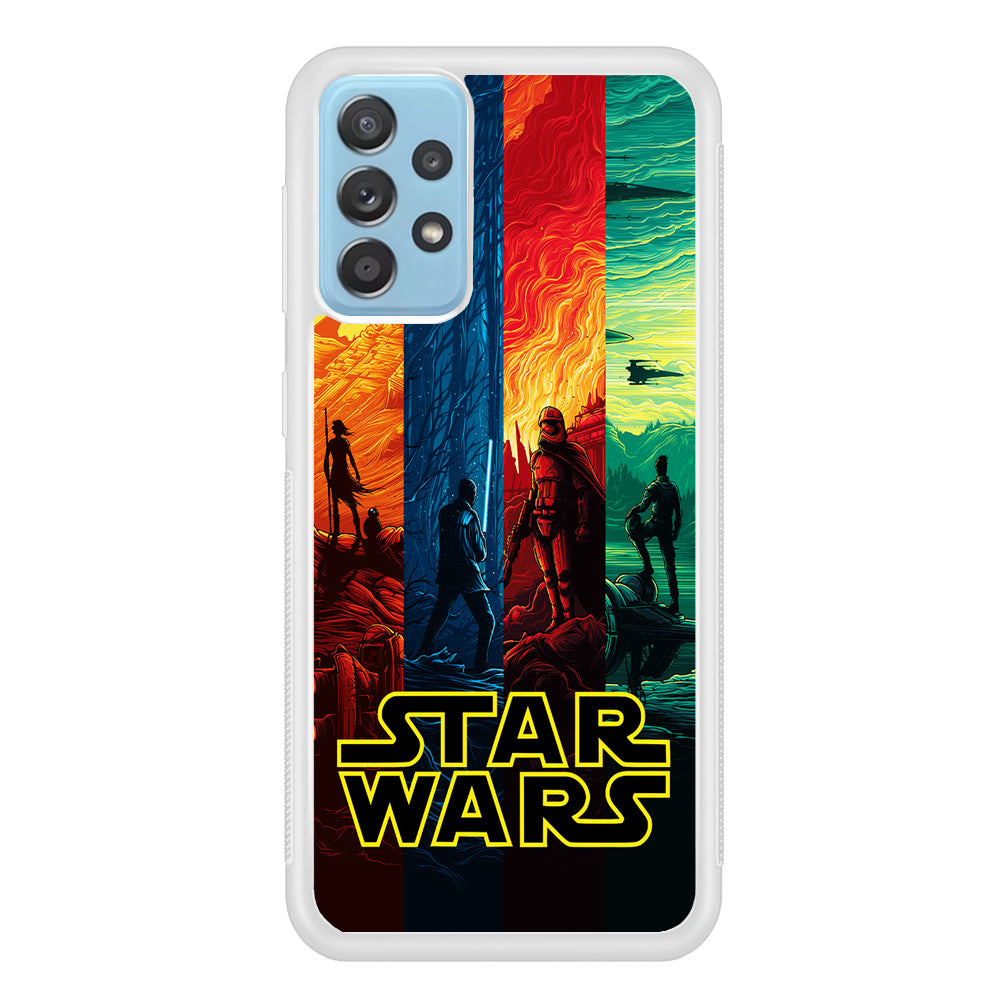 Star Wars Poster Colorful Samsung Galaxy A72 Case-Phone Case-Rubber White (2D Case)-Altracase