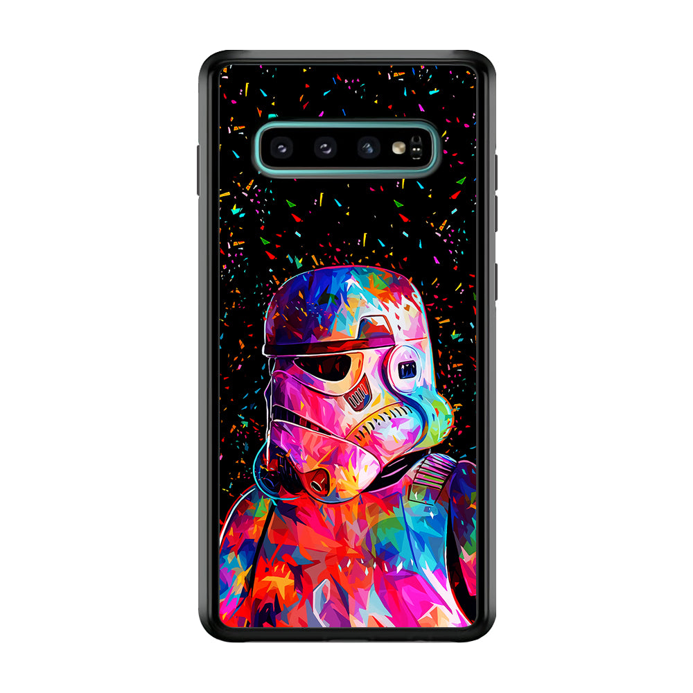 Star Wars Stormtrooper Colorful Samsung Galaxy S10 Case-Phone Case-Rubber Black (2D Case)-Altracase