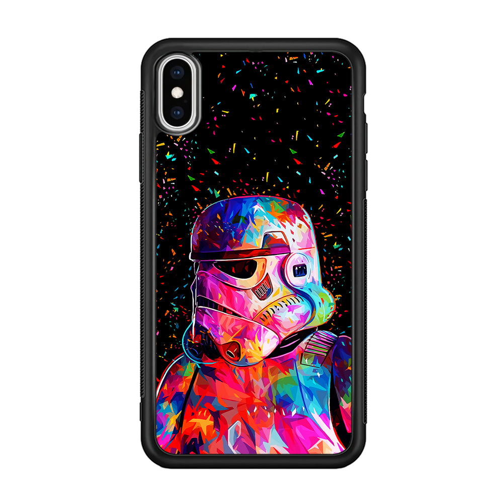 Star Wars Stormtrooper Colorful iPhone Xs Case-Phone Case-Rubber Black (2D Case)-Altracase