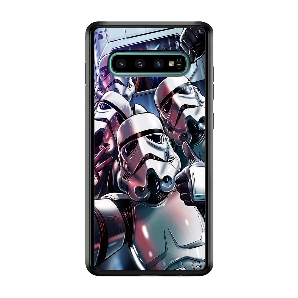 Star Wars Stormtrooper Selfie Samsung Galaxy S10 Case-Phone Case-Rubber Black (2D Case)-Altracase