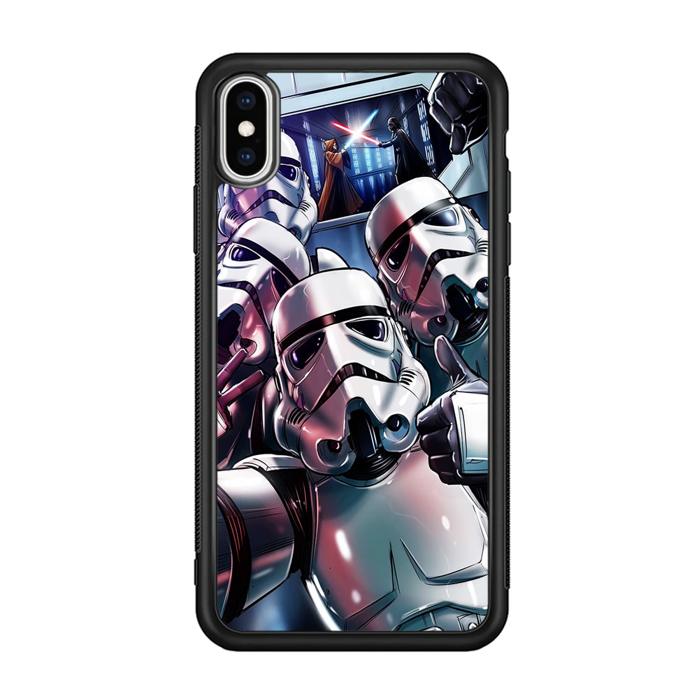 Star Wars Stormtrooper Selfie iPhone Xs Case-Phone Case-Rubber Black (2D Case)-Altracase