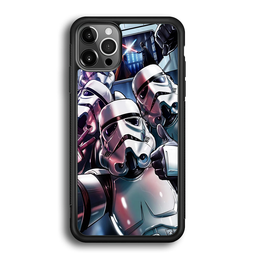 Star Wars Stormtrooper Selfie iPhone 12 Pro Max Case-Phone Case-Rubber Black (2D Case)-Altracase