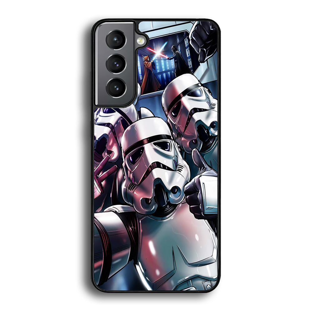 Star Wars Stormtrooper Selfie Samsung Galaxy S23 Plus Case-Phone Case-Rubber Black (2D Case)-Altracase