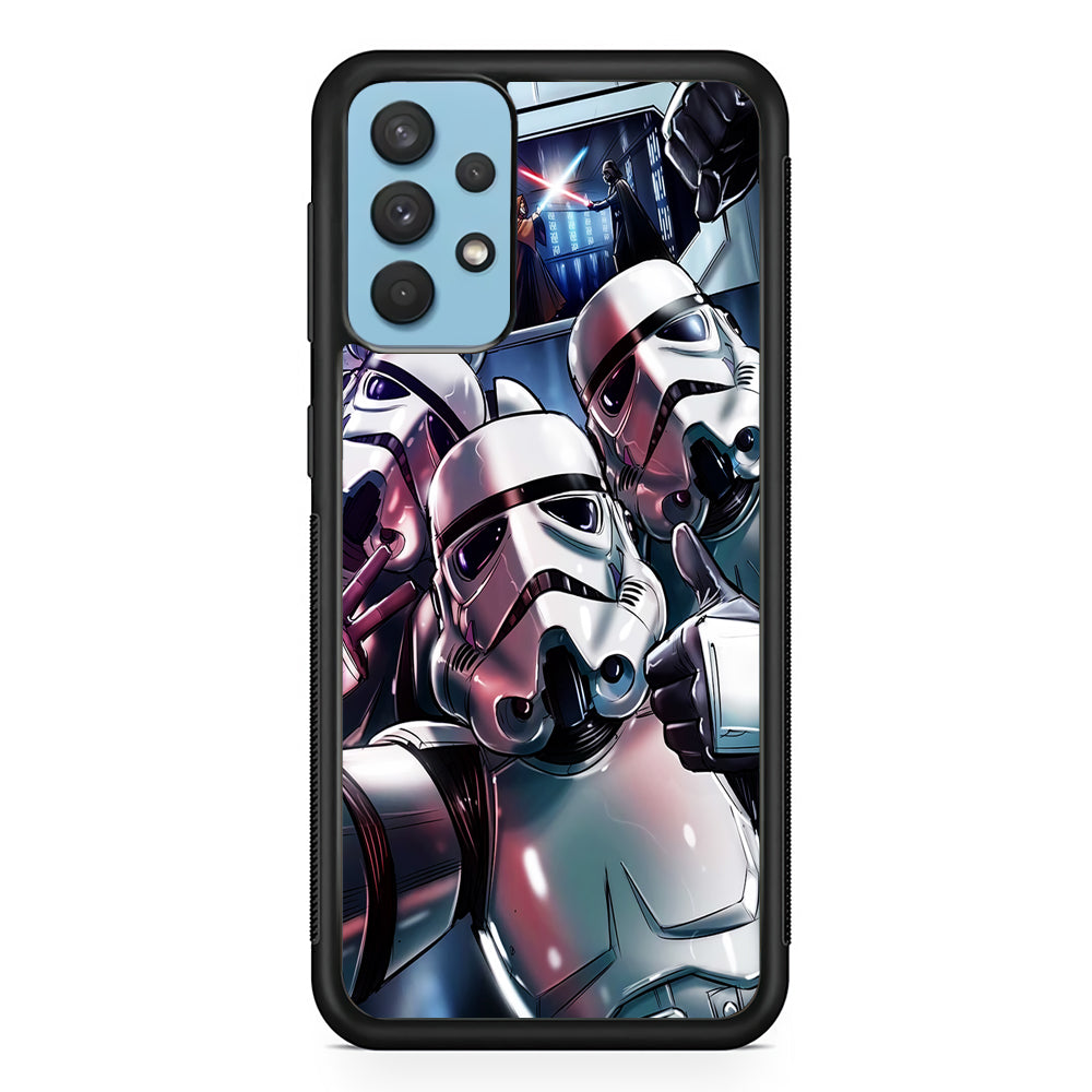 Star Wars Stormtrooper Selfie Samsung Galaxy A32 Case-Phone Case-Rubber Black (2D Case)-Altracase