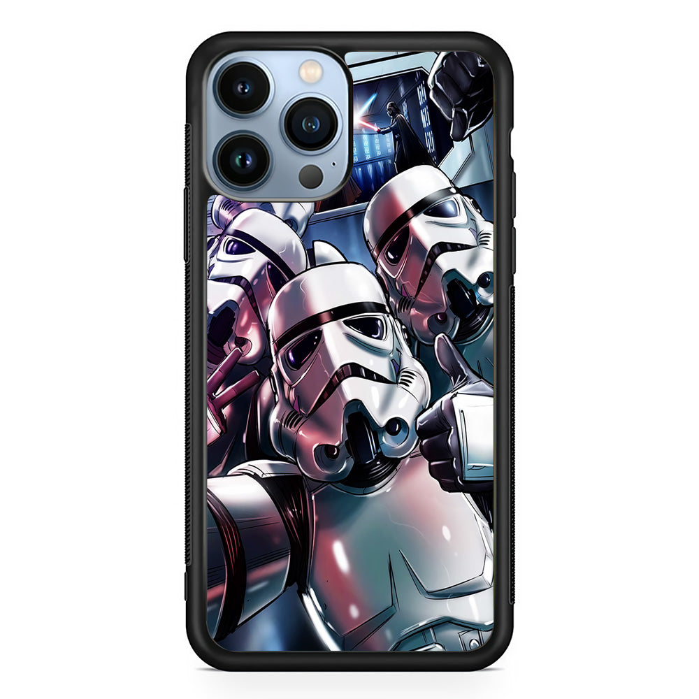 Star Wars Stormtrooper Selfie iPhone 15 Pro Max Case-Phone Case-Rubber Black (2D Case)-Altracase