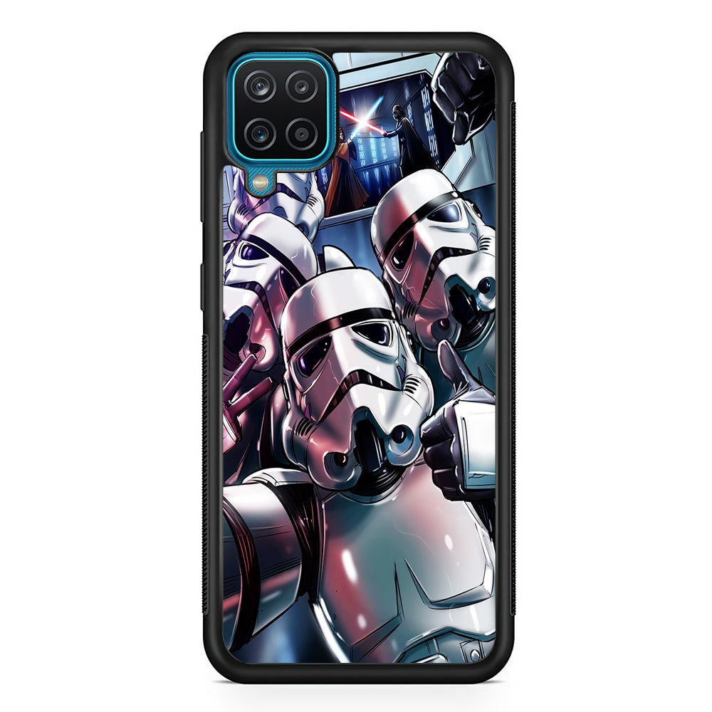 Star Wars Stormtrooper Selfie Samsung Galaxy A12 Case-Phone Case-Rubber Black (2D Case)-Altracase
