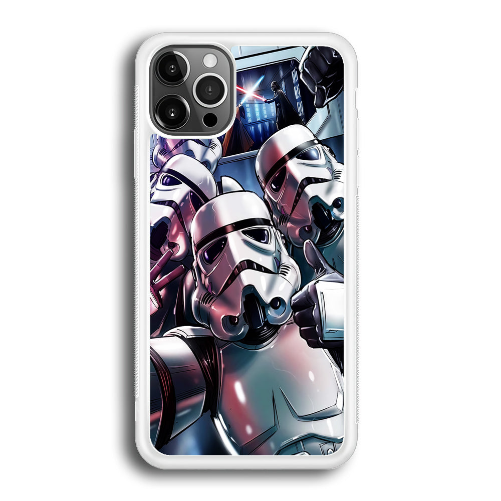 Star Wars Stormtrooper Selfie iPhone 12 Pro Max Case-Phone Case-Rubber White (2D Case)-Altracase