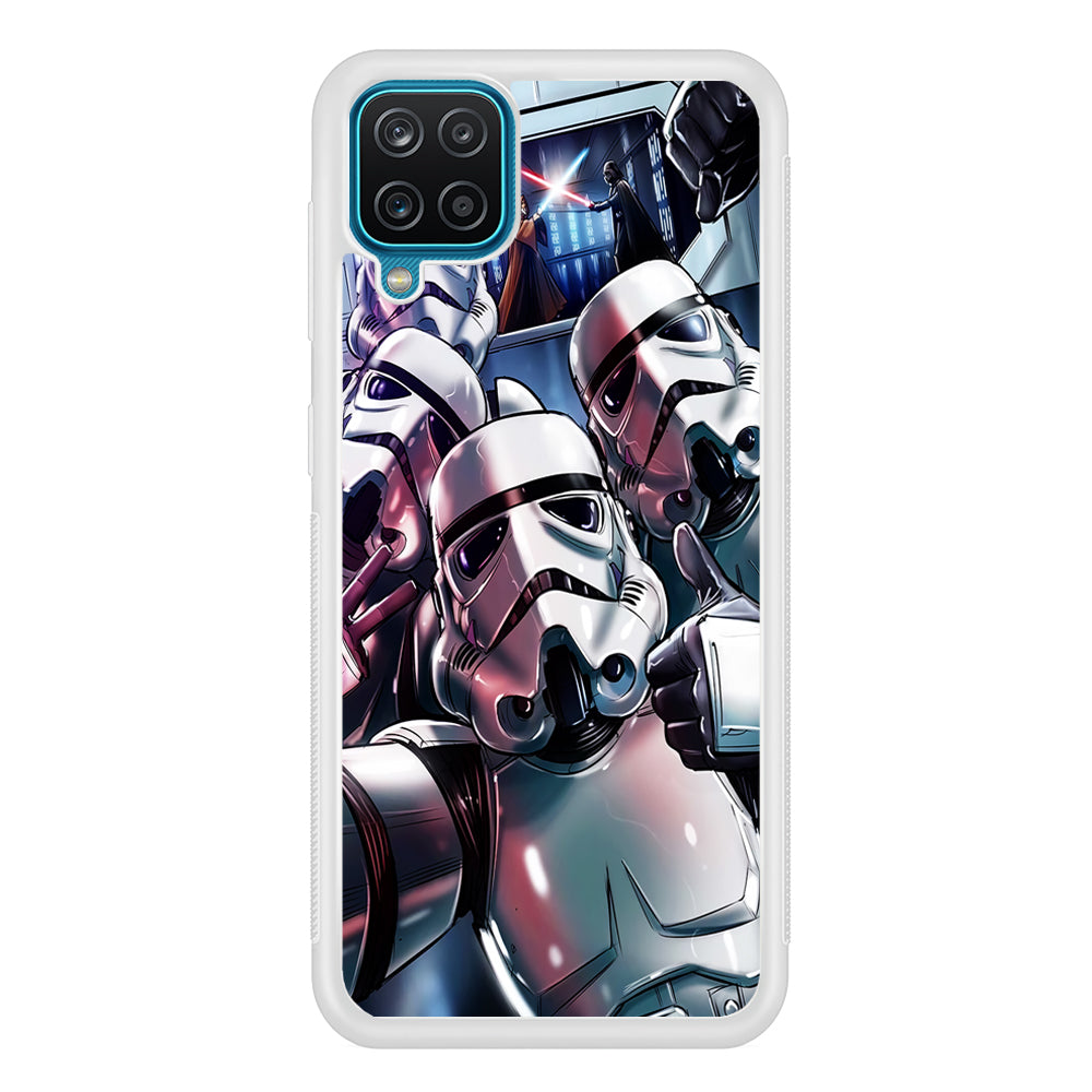 Star Wars Stormtrooper Selfie Samsung Galaxy A12 Case-Phone Case-Rubber White (2D Case)-Altracase