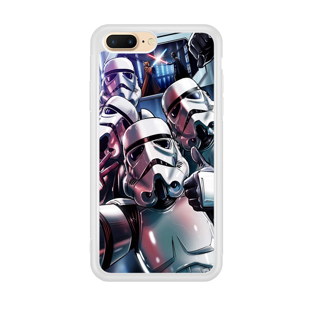 Star Wars Stormtrooper Selfie iPhone 8 Plus Case-Phone Case-Rubber White (2D Case)-Altracase