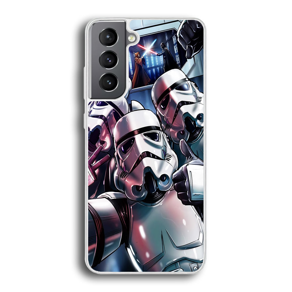 Star Wars Stormtrooper Selfie Samsung Galaxy S23 Plus Case-Phone Case-Rubber White (2D Case)-Altracase