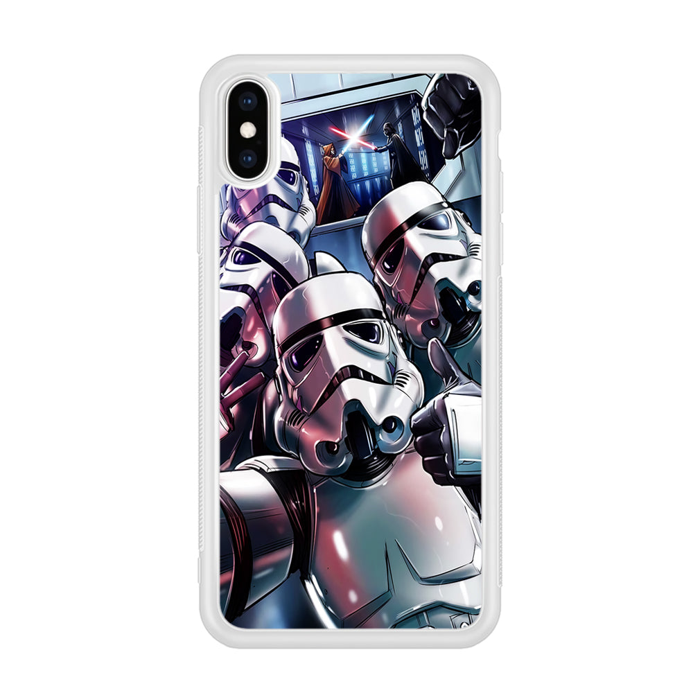 Star Wars Stormtrooper Selfie iPhone Xs Case-Phone Case-Rubber White (2D Case)-Altracase