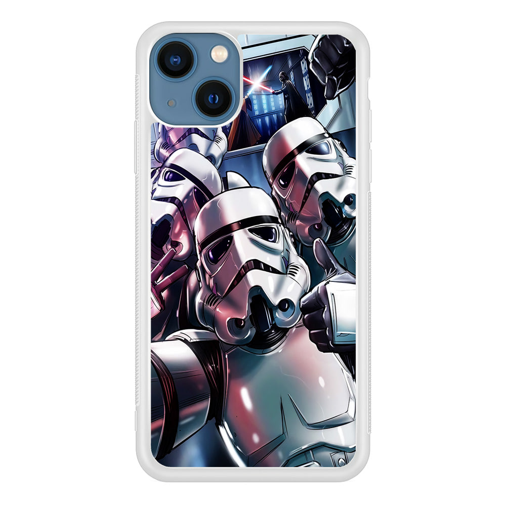 Star Wars Stormtrooper Selfie iPhone 13 Mini Case-Phone Case-Rubber White (2D Case)-Altracase