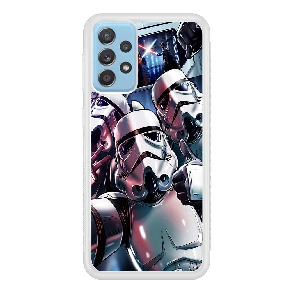 Star Wars Stormtrooper Selfie Samsung Galaxy A52 Case-Phone Case-Rubber White (2D Case)-Altracase