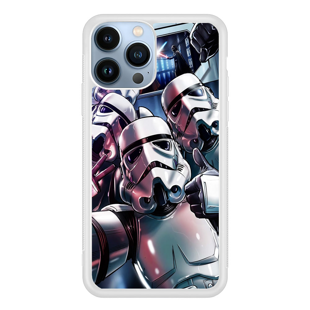 Star Wars Stormtrooper Selfie iPhone 15 Pro Max Case-Phone Case-Rubber White (2D Case)-Altracase