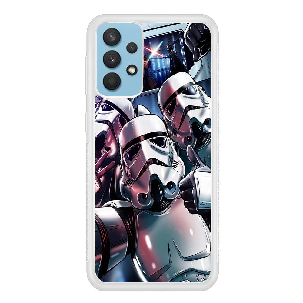 Star Wars Stormtrooper Selfie Samsung Galaxy A32 Case-Phone Case-Rubber White (2D Case)-Altracase