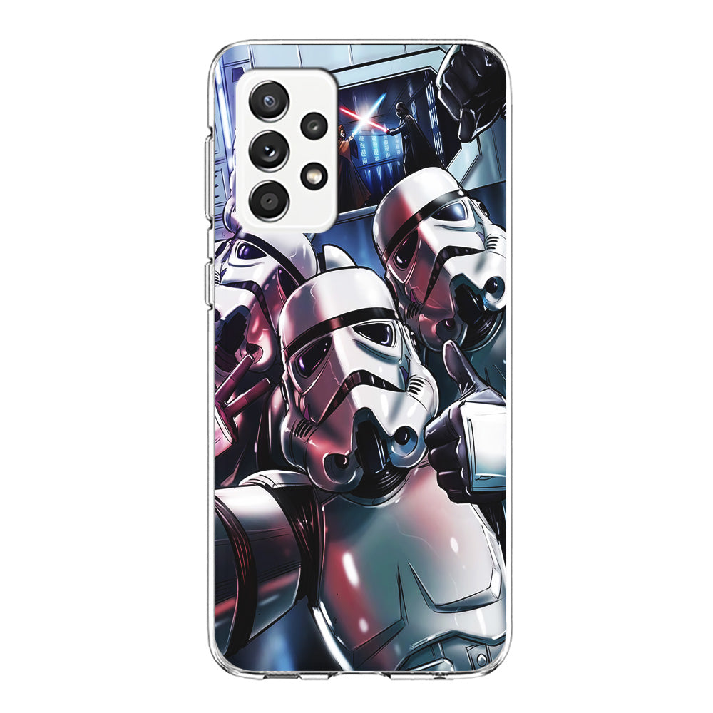 Star Wars Stormtrooper Selfie Samsung Galaxy A72 Case-Phone Case-Clear Soft Case-Altracase