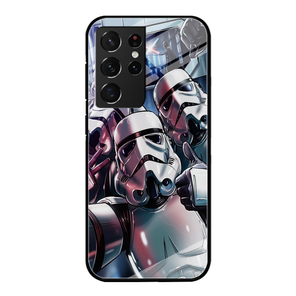 Star Wars Stormtrooper Selfie Samsung Galaxy S23 Ultra Case-Phone Case-Tempered Glass Case-Altracase