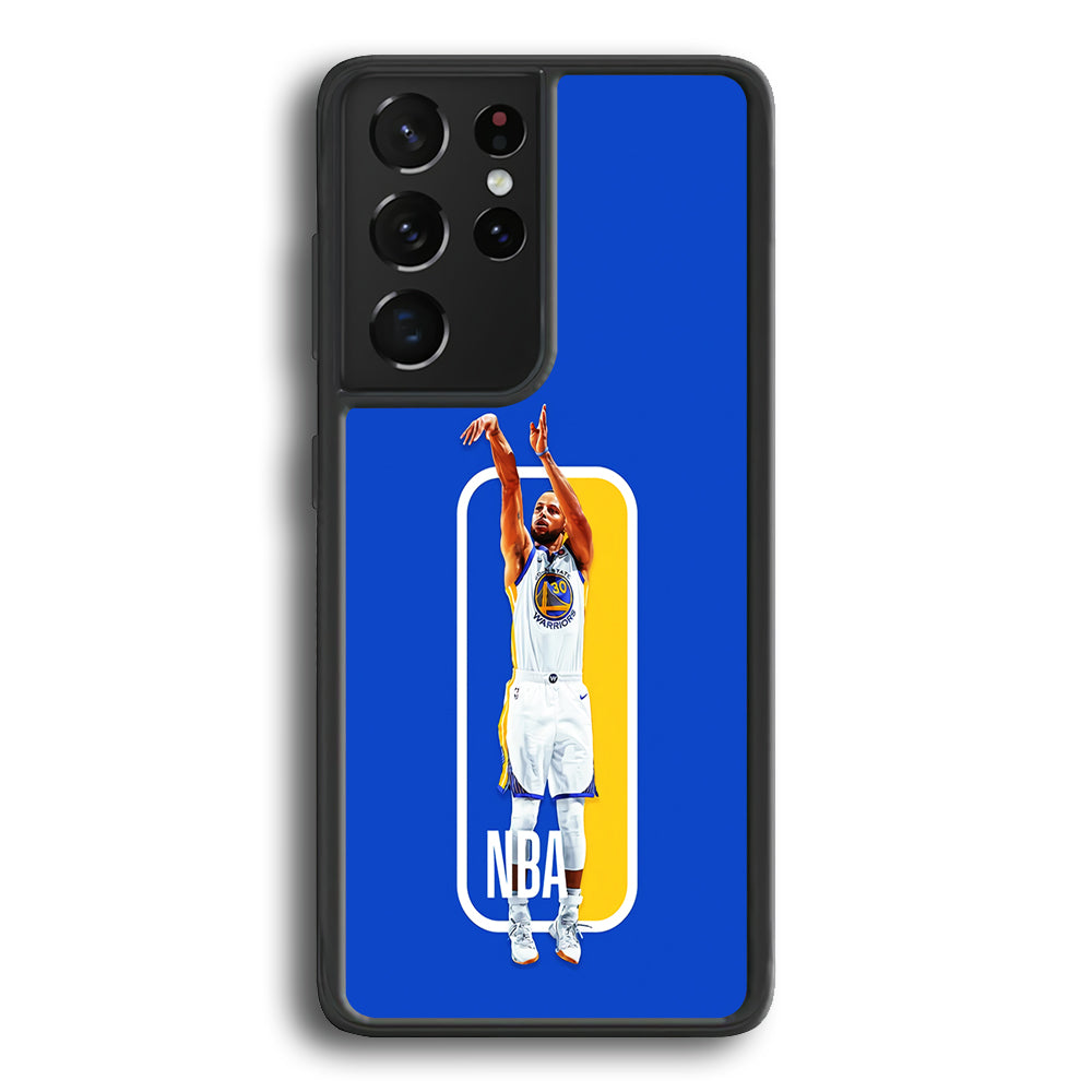 Stephen Curry Golden State Warriors Samsung Galaxy S21 Ultra Case-Phone Case-Rubber Black (2D Case)-Altracase
