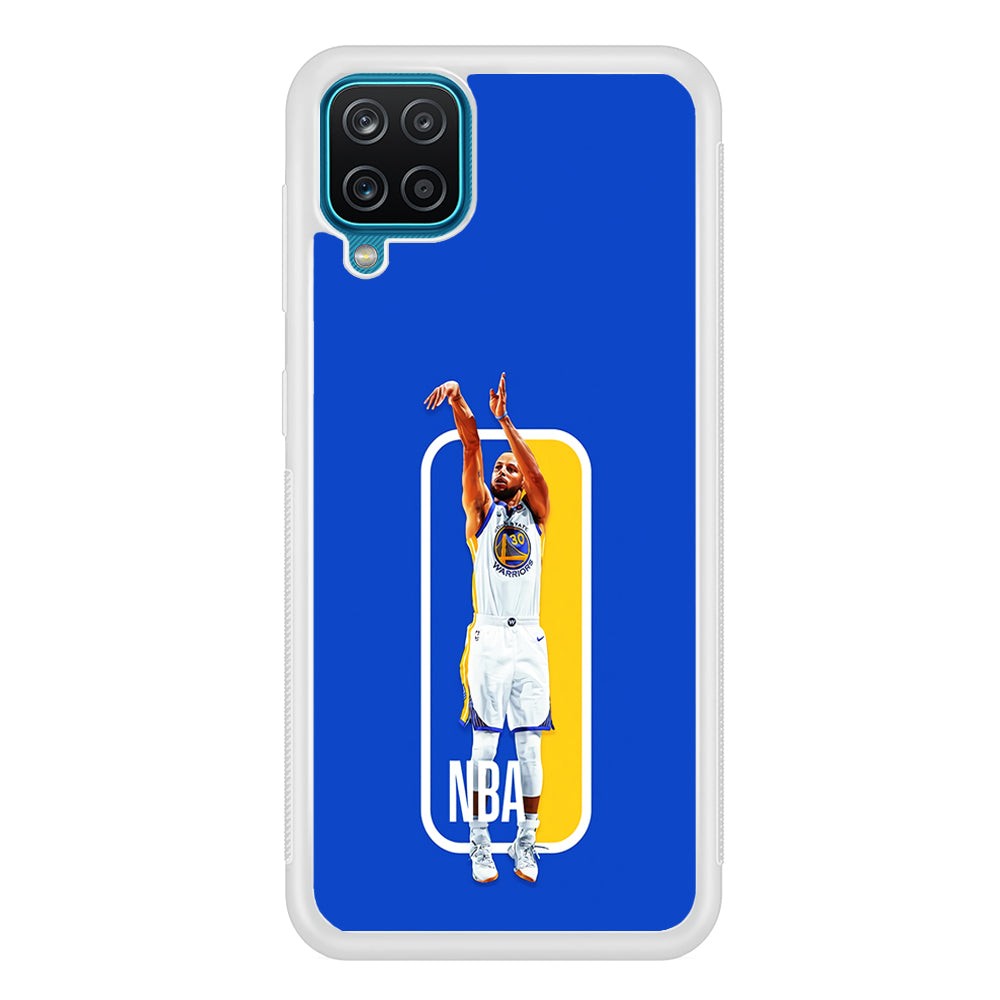 Stephen Curry Golden State Warriors Samsung Galaxy A12 Case-Phone Case-Rubber White (2D Case)-Altracase