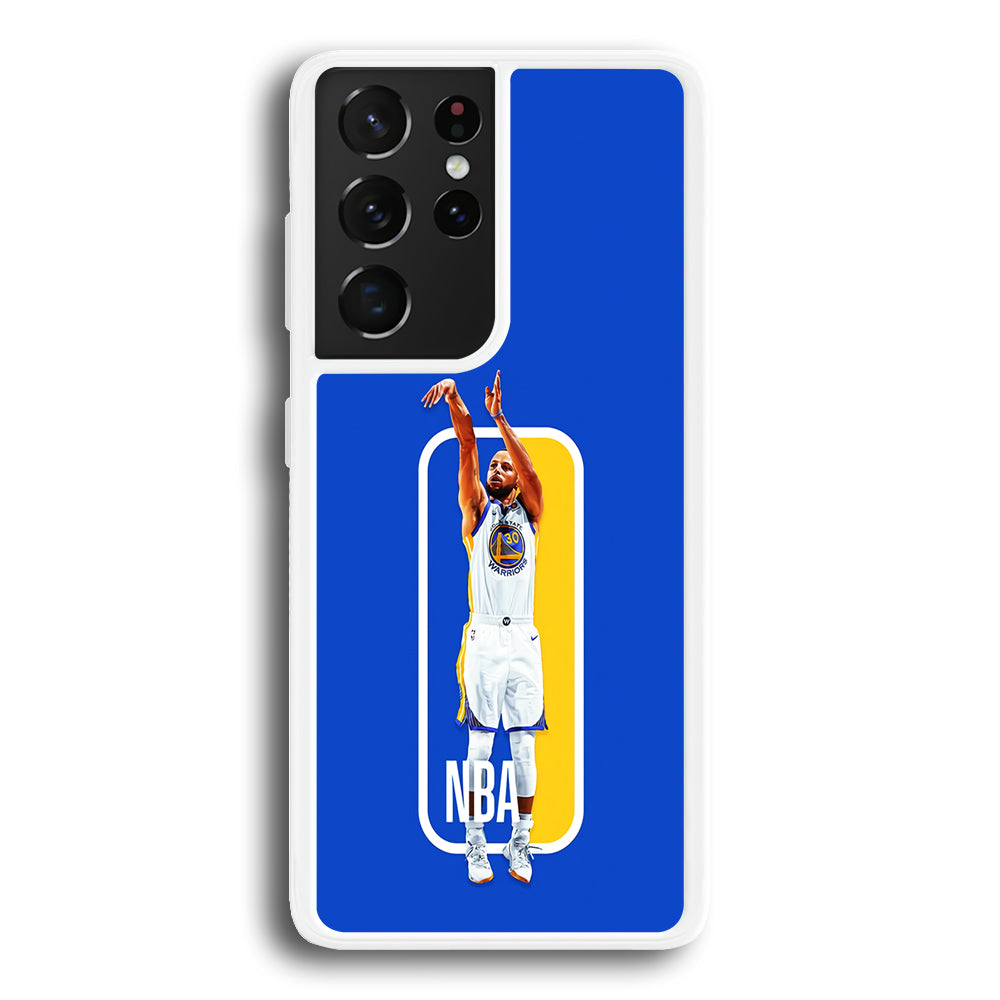 Stephen Curry Golden State Warriors Samsung Galaxy S21 Ultra Case-Phone Case-Rubber White (2D Case)-Altracase