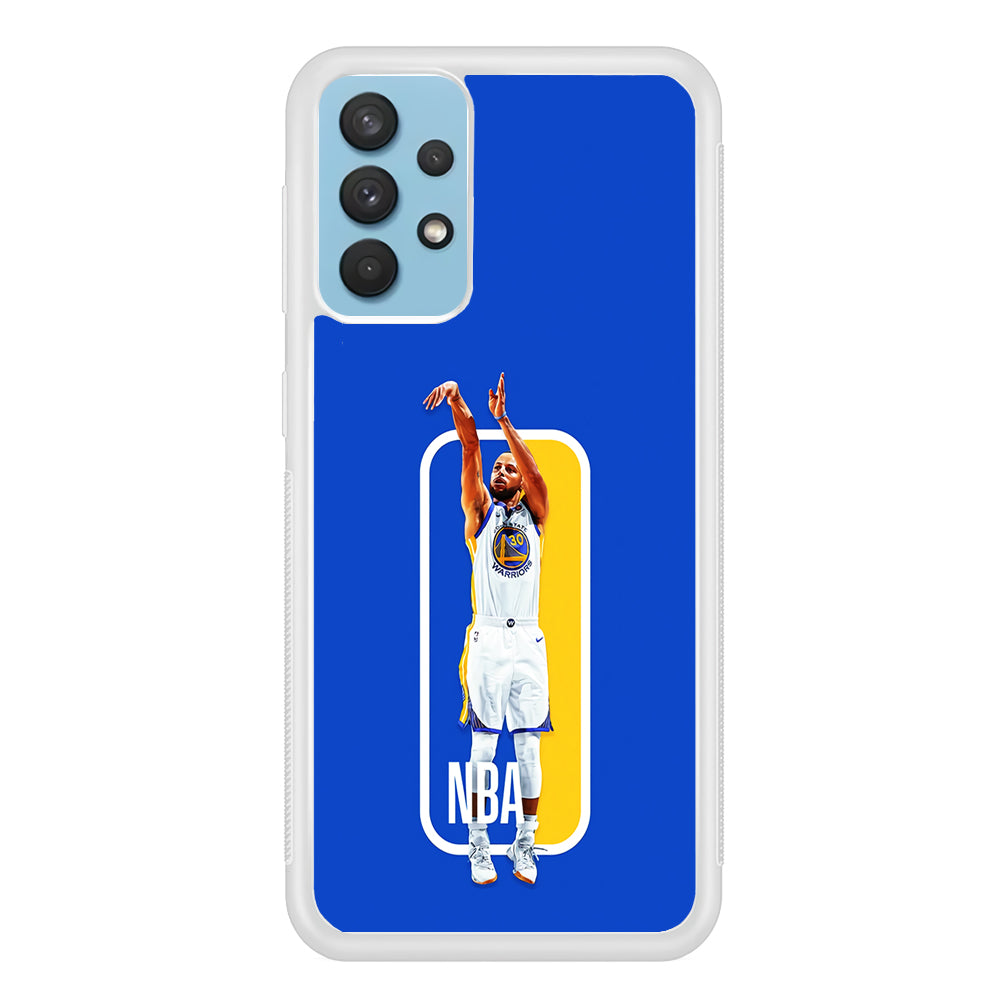 Stephen Curry Golden State Warriors Samsung Galaxy A32 Case-Phone Case-Rubber White (2D Case)-Altracase