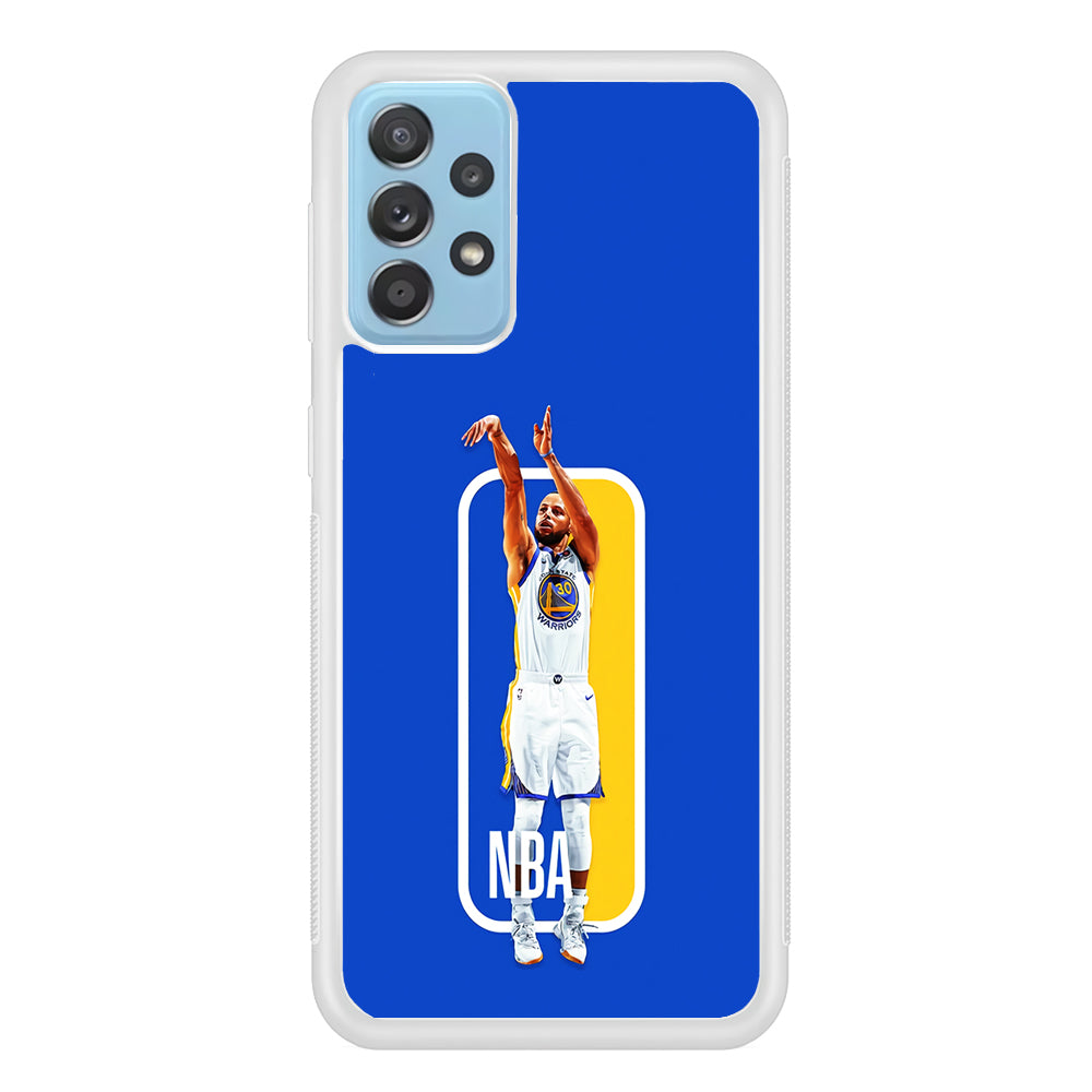 Stephen Curry Golden State Warriors Samsung Galaxy A72 Case-Phone Case-Rubber White (2D Case)-Altracase