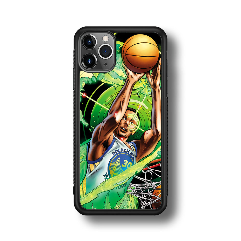 Stephen Curry Jump Art iPhone 11 Pro Max Case-Phone Case-Rubber Black (2D Case)-Altracase