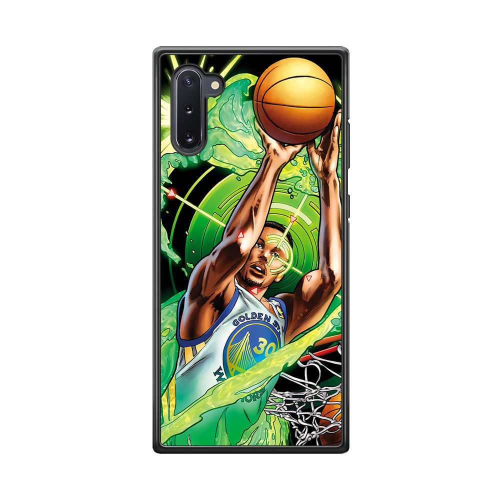 Stephen Curry Jump Art Samsung Galaxy Note 10 Case-Phone Case-Rubber Black (2D Case)-Altracase