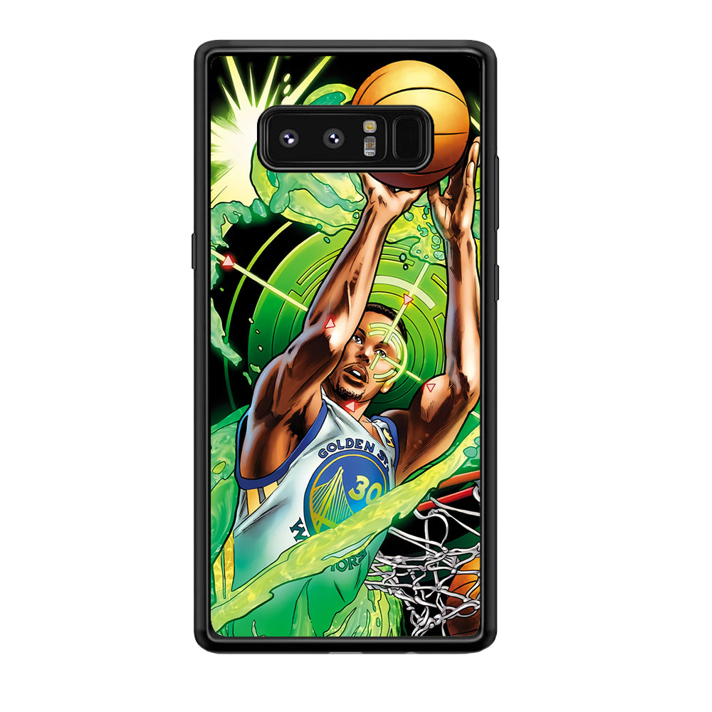 Stephen Curry Jump Art Samsung Galaxy Note 8 Case-Phone Case-Rubber Black (2D Case)-Altracase