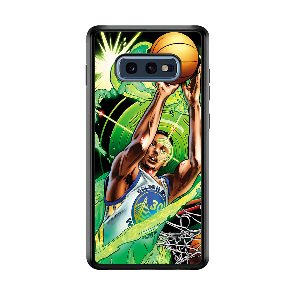 Stephen Curry Jump Art Samsung Galaxy S10E Case-Phone Case-Rubber Black (2D Case)-Altracase