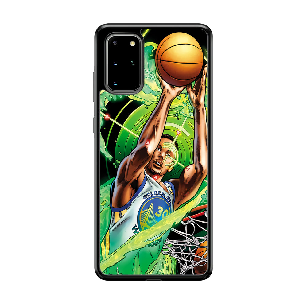 Stephen Curry Jump Art Samsung Galaxy S20 Plus Case-Phone Case-Rubber Black (2D Case)-Altracase