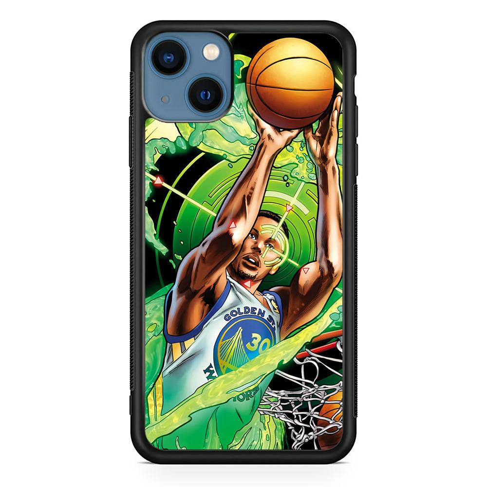 Stephen Curry Jump Art iPhone 13 Case-Phone Case-Rubber Black (2D Case)-Altracase
