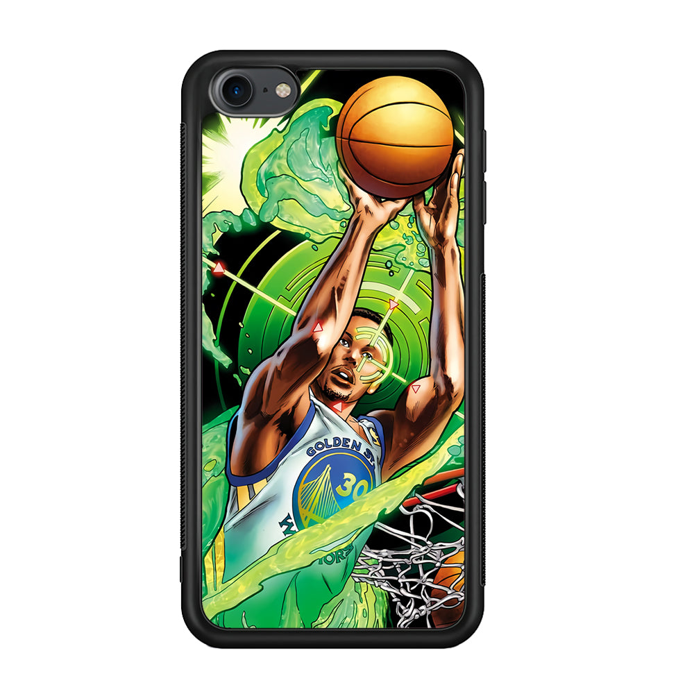 Stephen Curry Jump Art iPod Touch 6 Case-Phone Case-Rubber White (2D Case)-Altracase