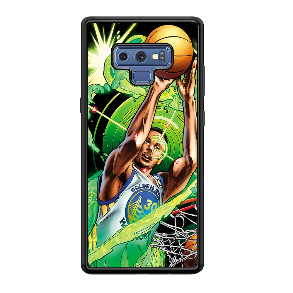 Stephen Curry Jump Art Samsung Galaxy Note 9 Case-Phone Case-Rubber Black (2D Case)-Altracase