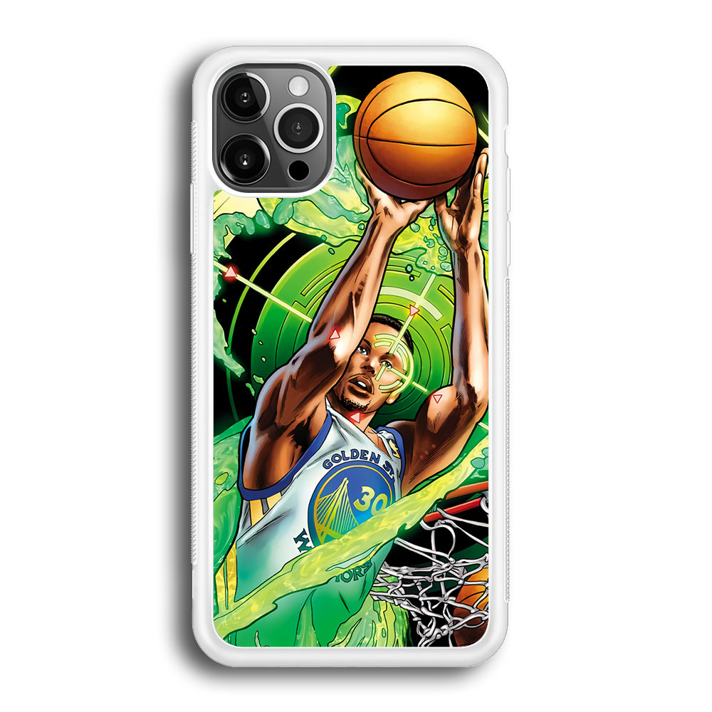 Stephen Curry Jump Art iPhone 12 Pro Max Case-Phone Case-Rubber White (2D Case)-Altracase