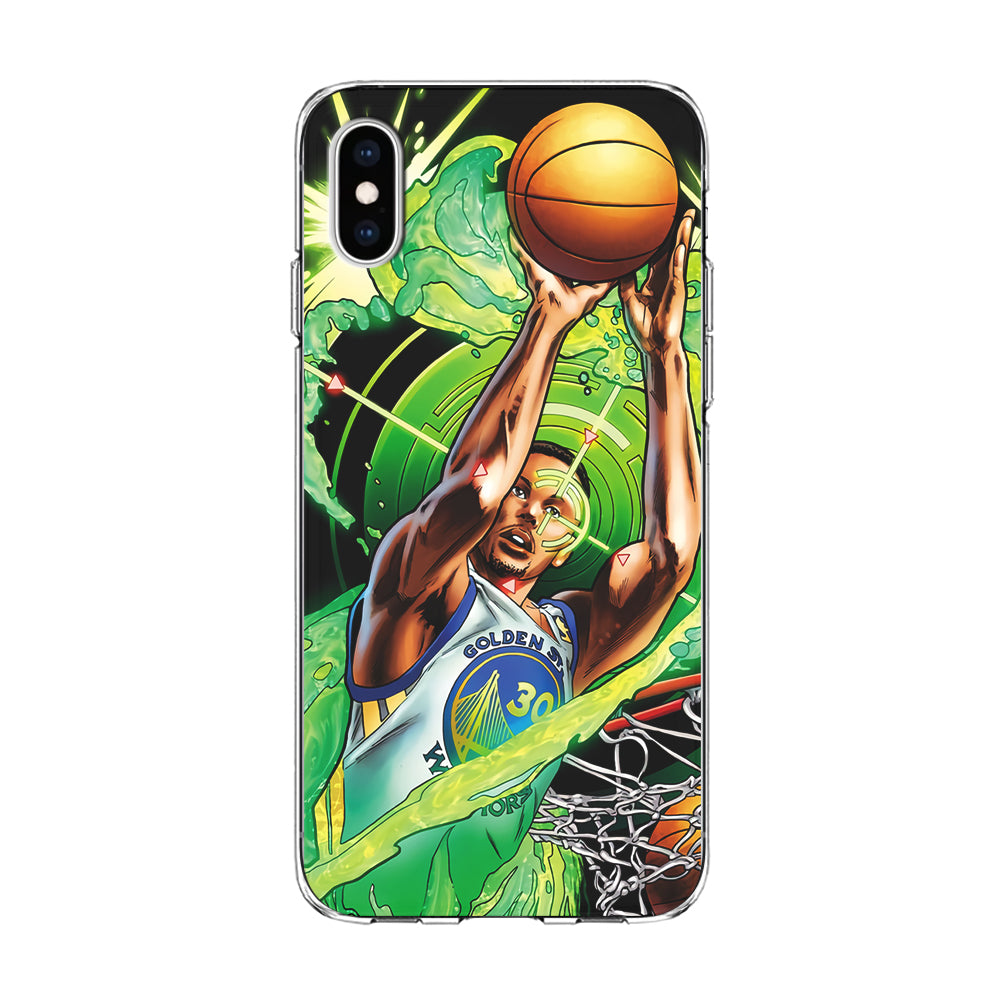 Stephen Curry Jump Art iPhone Xs Case-Phone Case-Clear Soft Case-Altracase