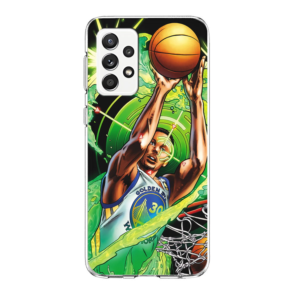 Stephen Curry Jump Art Samsung Galaxy A52 Case-Phone Case-Clear Soft Case-Altracase