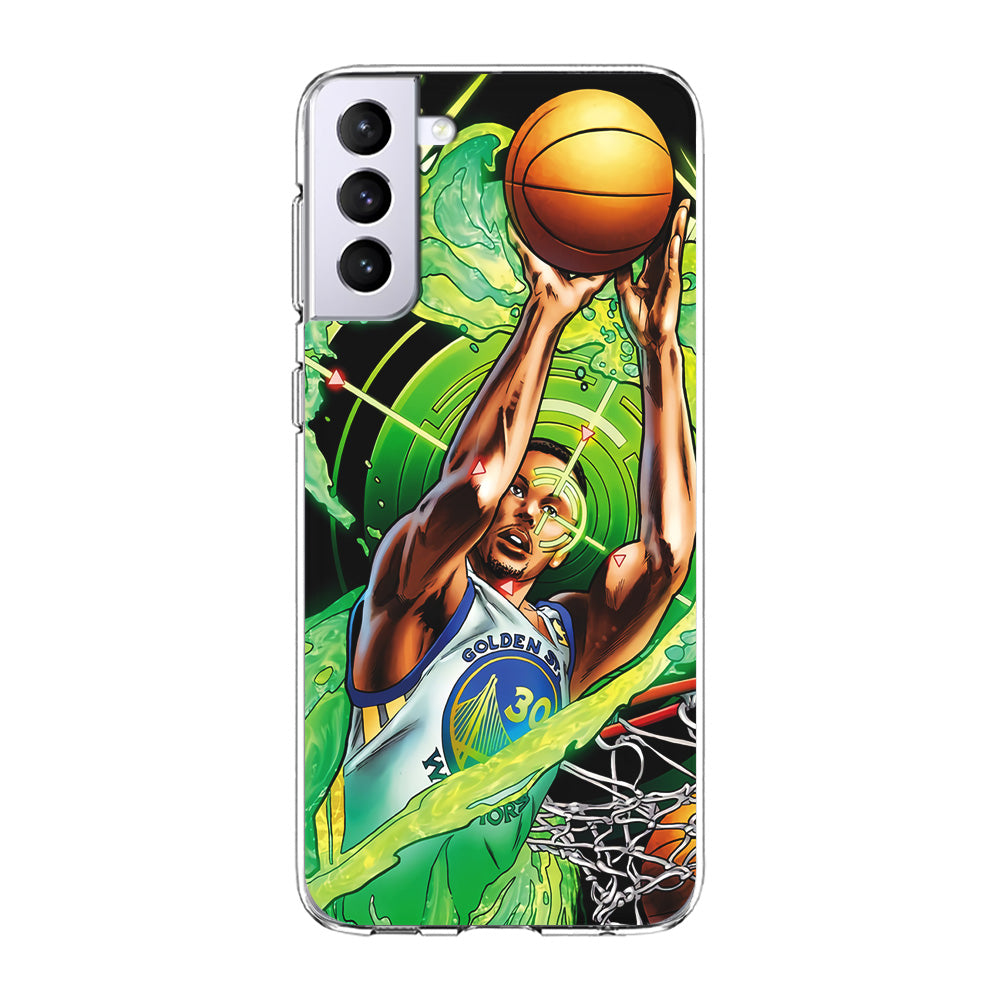Stephen Curry Jump Art Samsung Galaxy S24 Plus Case-Phone Case-Clear Soft Case-Altracase