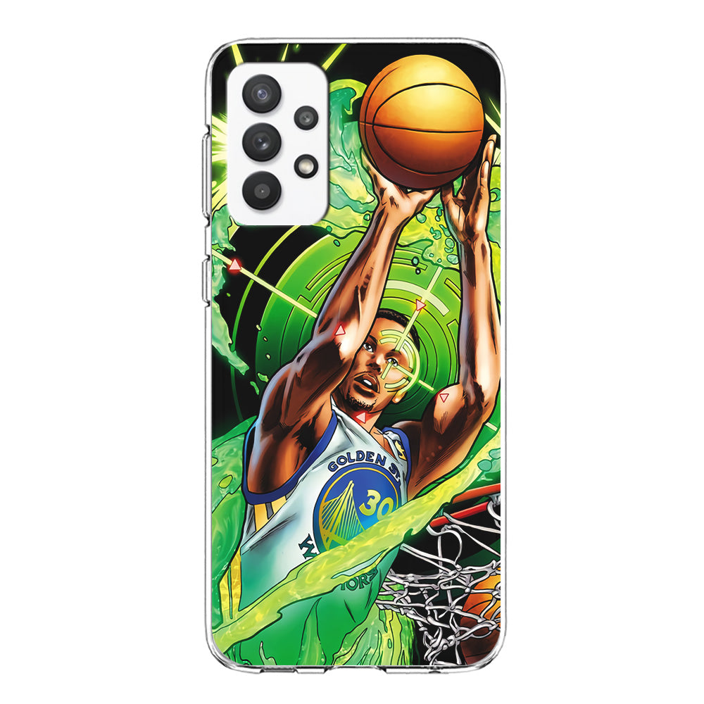 Stephen Curry Jump Art Samsung Galaxy A32 Case-Phone Case-Clear Soft Case-Altracase