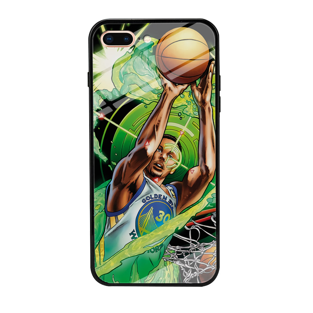 Stephen Curry Jump Art iPhone 8 Plus Case-Phone Case-Tempered Glass Case-Altracase