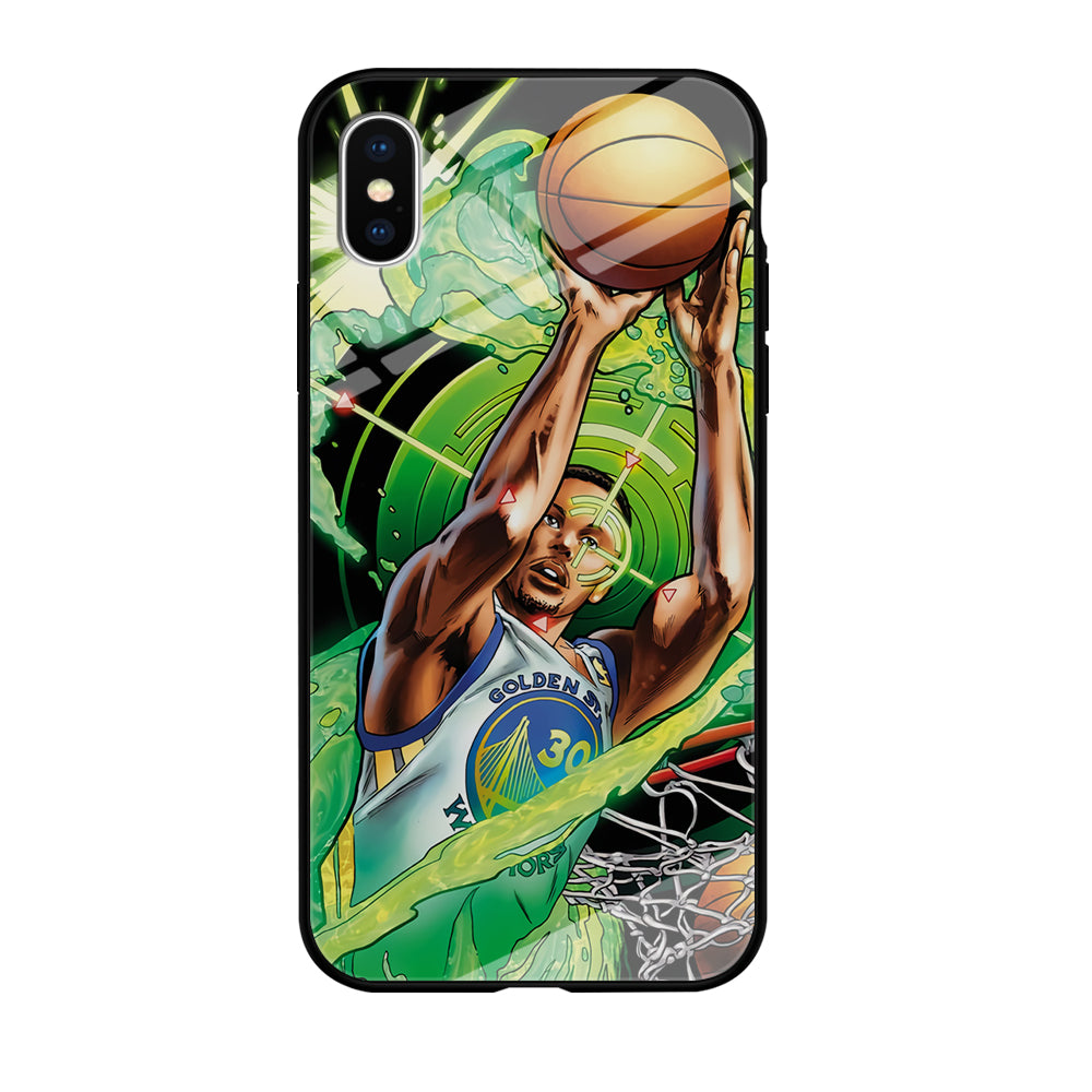 Stephen Curry Jump Art iPhone Xs Case-Phone Case-Tempered Glass Case-Altracase