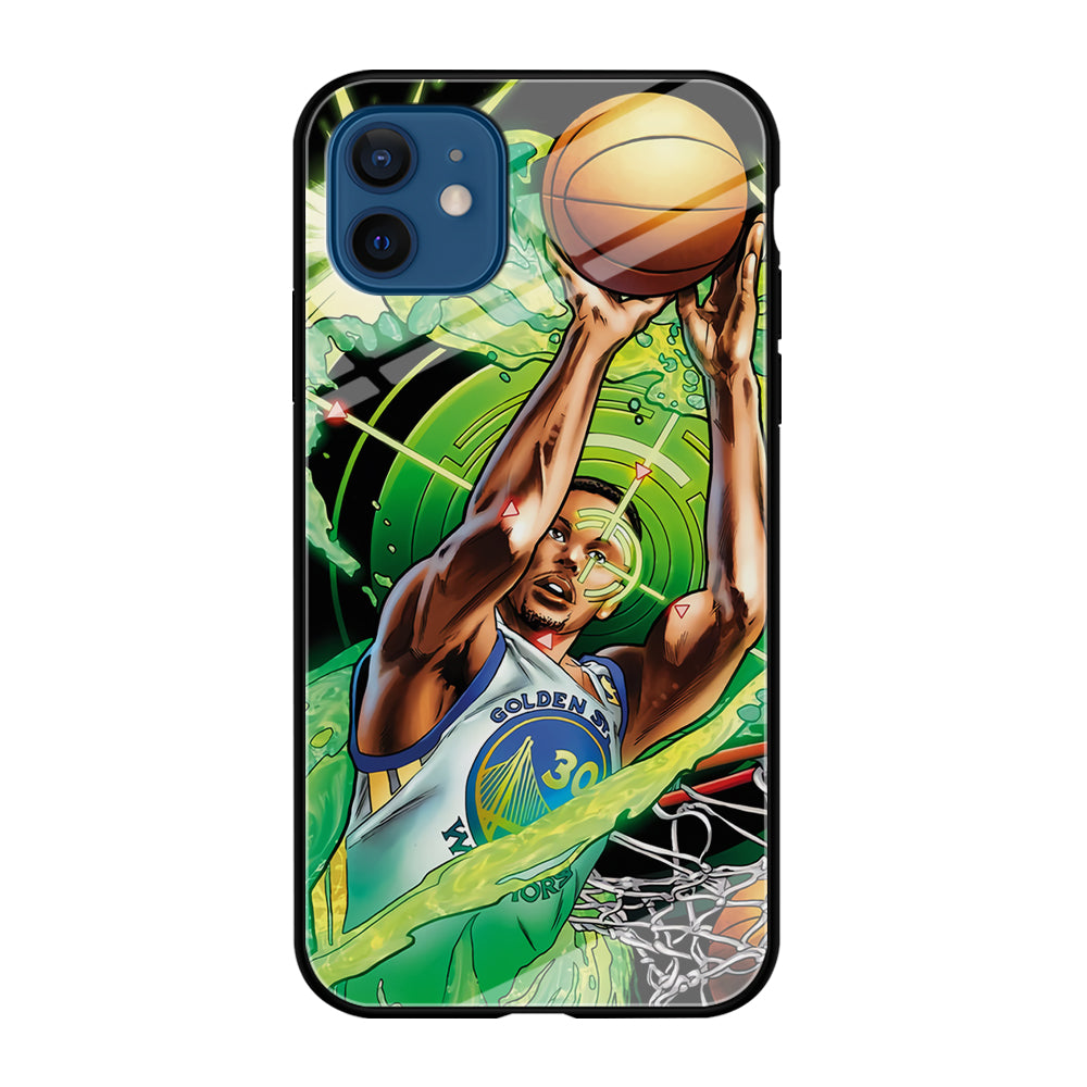 Stephen Curry Jump Art iPhone 12 Case-Phone Case-Tempered Glass Case-Altracase