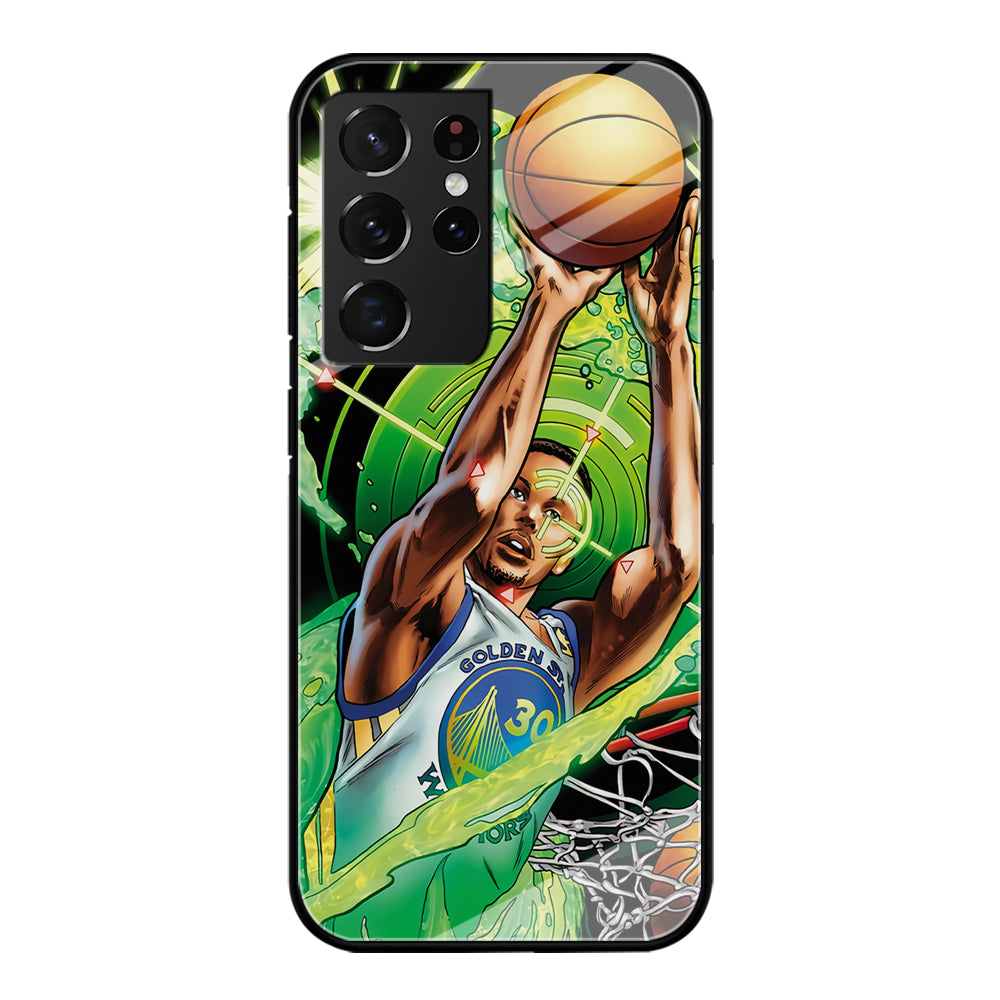 Stephen Curry Jump Art Samsung Galaxy S21 Ultra Case-Phone Case-Tempered Glass Case-Altracase